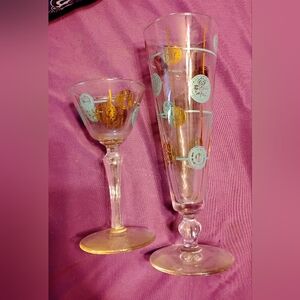 Vintage Rare MCM Libbey Pilsner & Cocktail Cordial Glasses